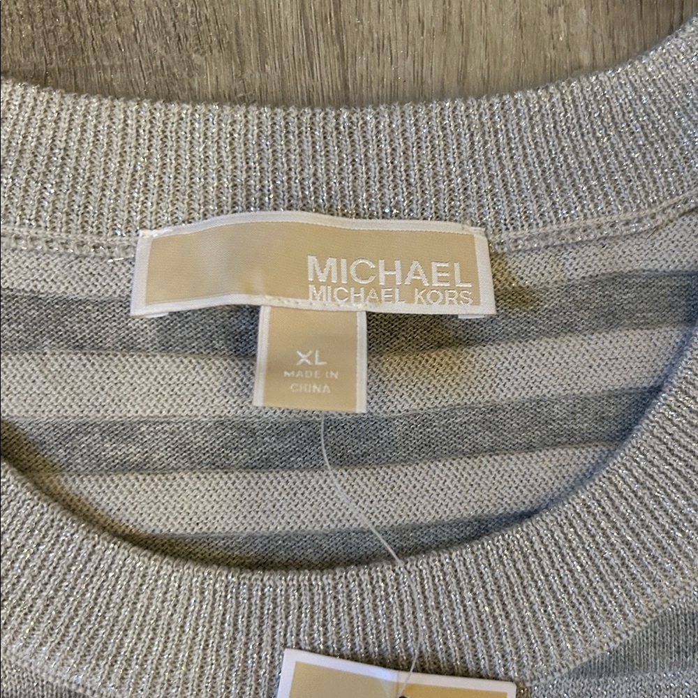 NWT Michael Kors Shimmer Sweater Sz XL - Picture 4 of 9